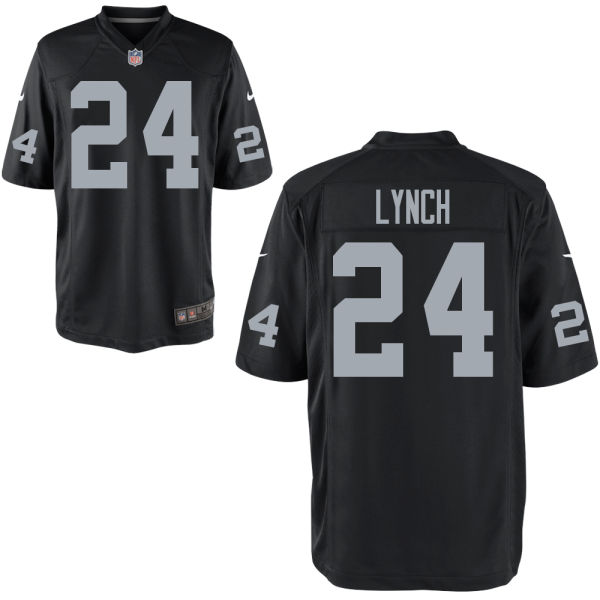 Nike Raiders 24 Marshawn Lynch Black Game Jersey