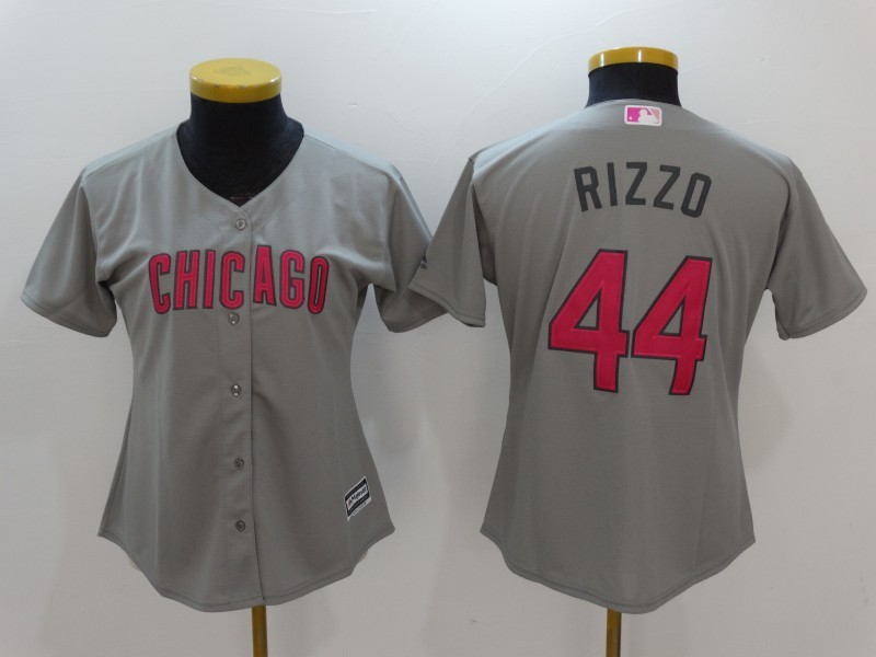 Cubs 44 Anthony Rizzo Women Gray Mother's Day Cool Base Jersey