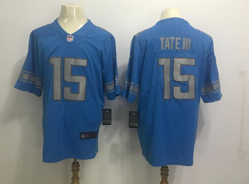 Nike Lions 15 Golden Tate III Blue Color Rush Limited Jersey