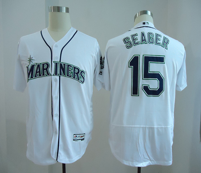 Mariners 15 Kyle Seager White Flexbase Jersey