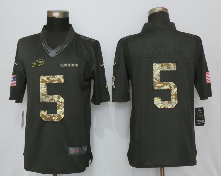 Nike Bills 5 Tyrod Taylor Anthracite Salute to Service Limited Jersey