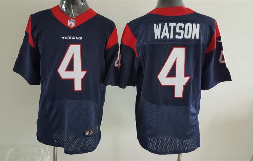 Nike Texans 4 Deshaun Watson Navy Elite Jersey