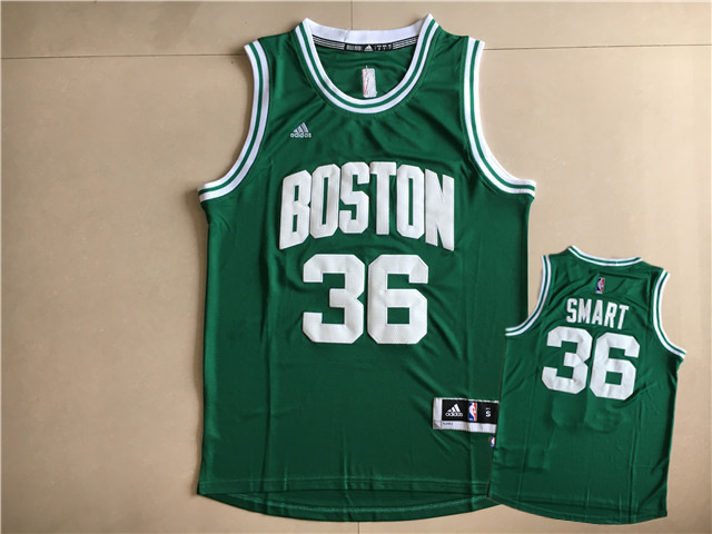 Celtics 36 Marcus Smart Green Swingman Jersey - Click Image to Close
