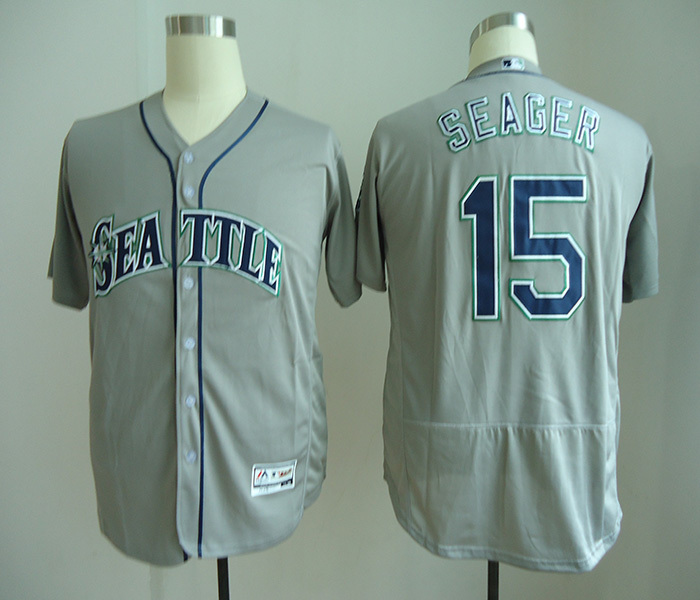 Mariners 15 Kyle Seager Gray Flexbase Jersey