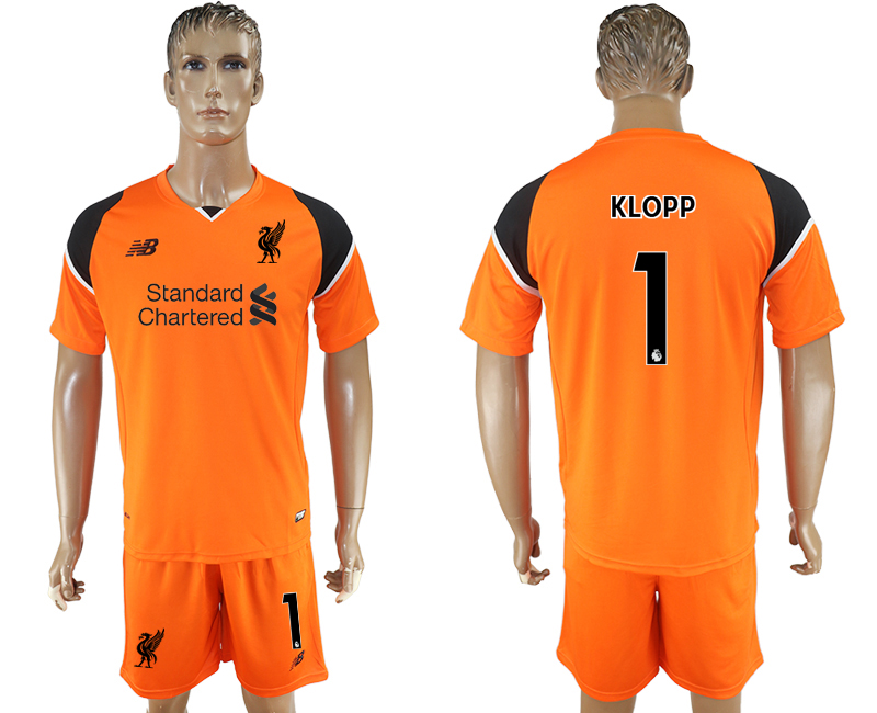 2017-18 Liverpool 1 KLOPP Orange Goalkeeper Soccer Jersey