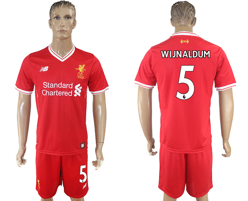 2017-18 Liverpool 5 WIJNALDUM Home Soccer Jersey
