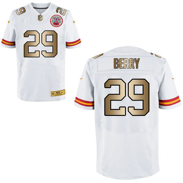 Nike Chiefs 29 Eric Berry White Gold Elite Jersey