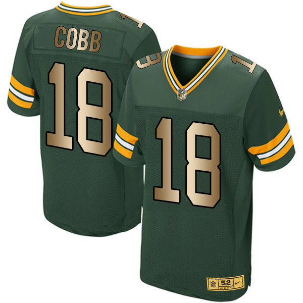Nike Packers 18 Randall Cobb Green Gold Elite Jersey
