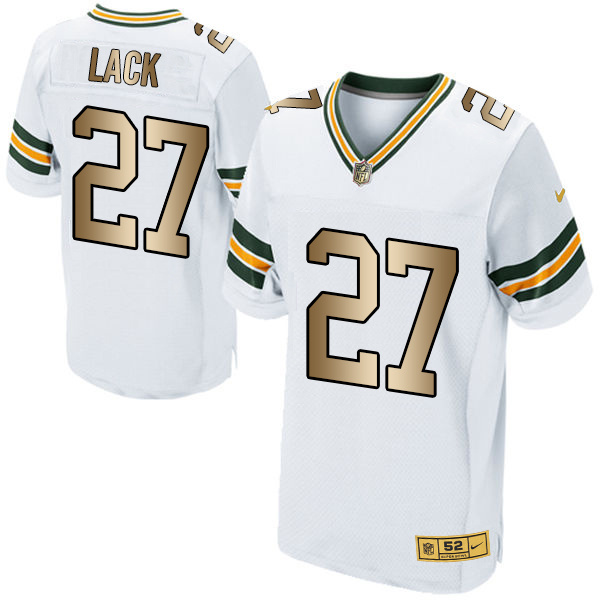 Nike Packers 27 Eddie Lacy White Gold Elite Jersey