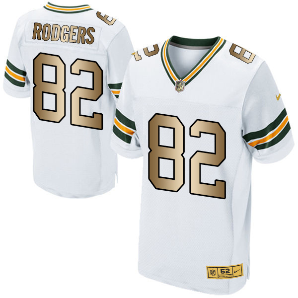 Nike Packers 82 Richard Rodgers White Gold Elite Jersey