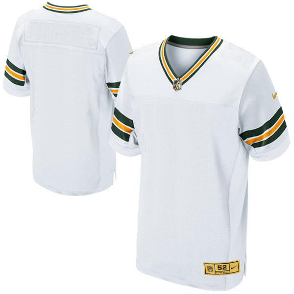 Nike Packers Blank White Gold Elite Jersey