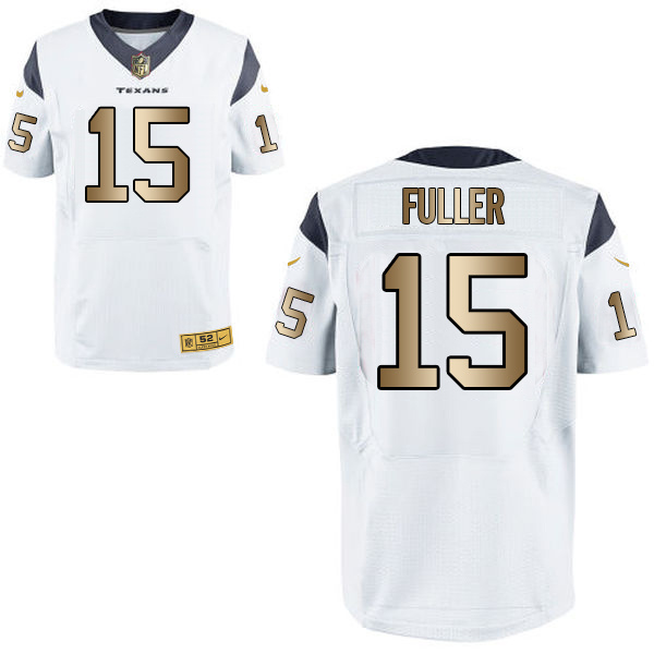 Nike Texans 15 Will Fuller White Gold Elite Jersey