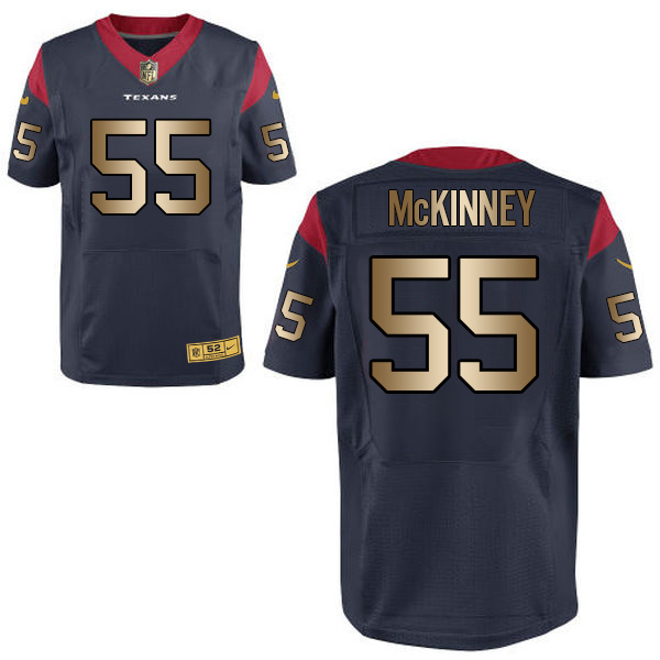 Nike Texans 55 Benardrick McKinney Navy Gold Elite Jersey