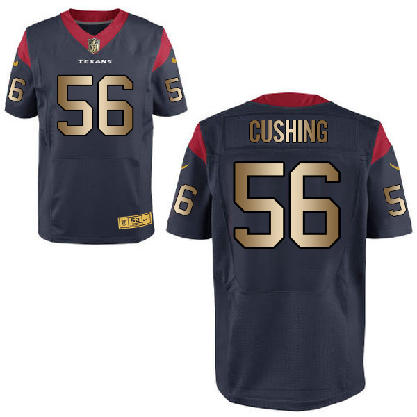 Nike Texans 56 Brian Cushing Navy Gold Elite Jersey