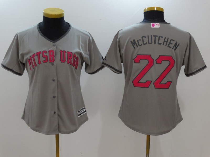 Pirates 22 Andrew McCutchen Gray Women Mother's Day Cool Base Jersey