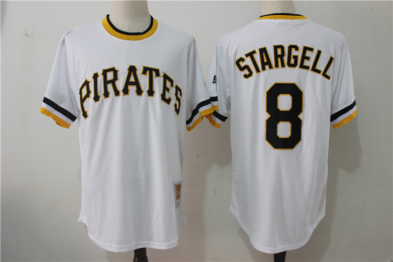 Pirates 8 Willie Stargell White M&N Jersey