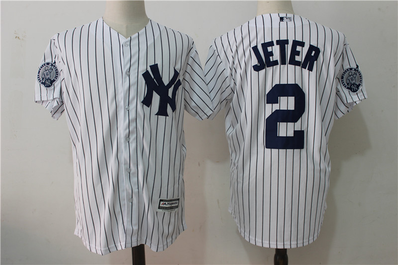 Yankees 2 Derek Jeter With Retirement Patch Cool Base Jersey