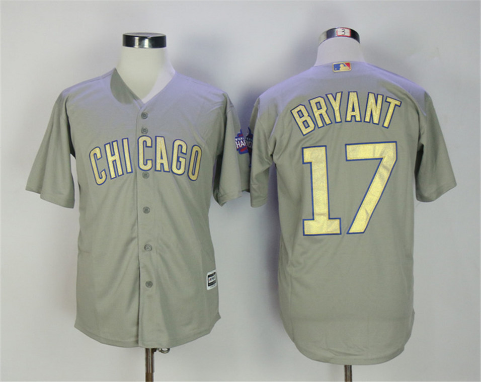 Cubs 17 Kris Bryant Gray World Series Champions Cool Base Jersey