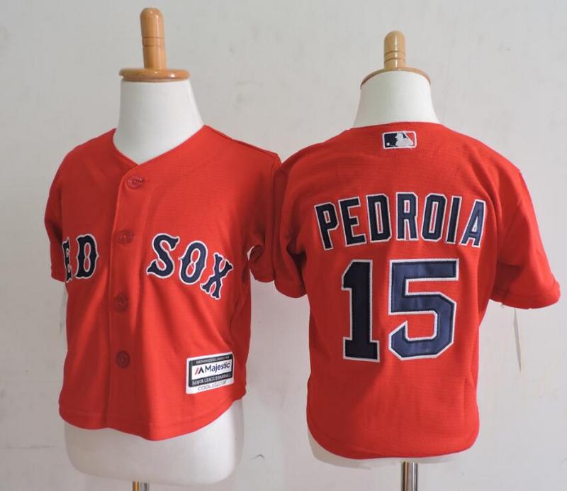 Red Sox 15 Dustin Pedroia Red Toddler Cool Base Jersey