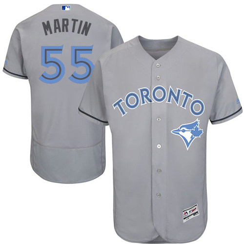 Blue Jays 55 Russell Martin Gray Father's Day Flexbase Jersey - Click Image to Close