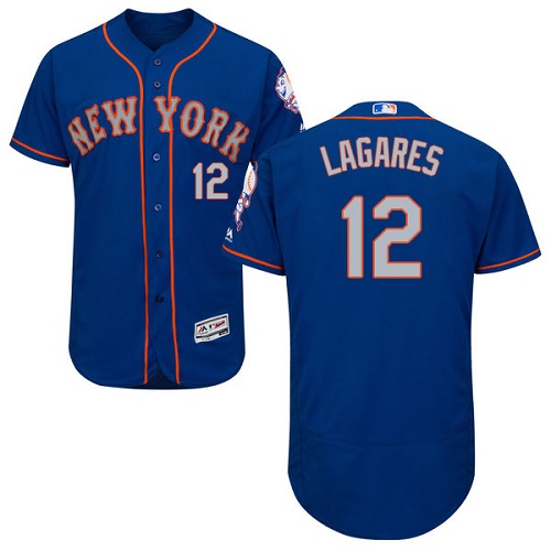 Mets 12 Juan Lagares Blue Alternate Flexbase Jersey