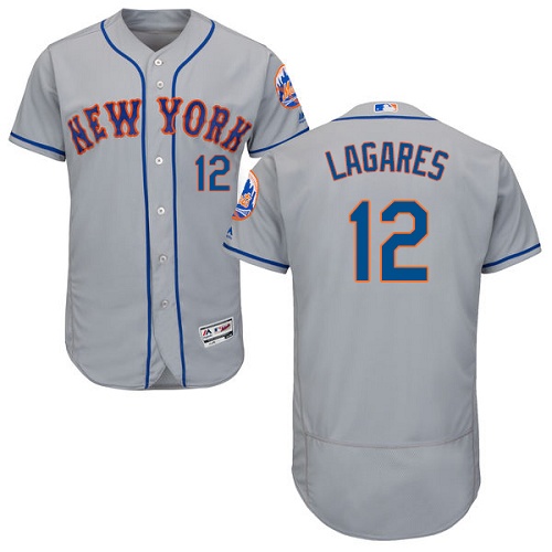 Mets 12 Juan Lagares Gray Flexbase Jersey