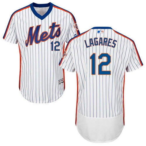 Mets 12 Juan Lagares White Cooperstown Collection Flexbase Jersey