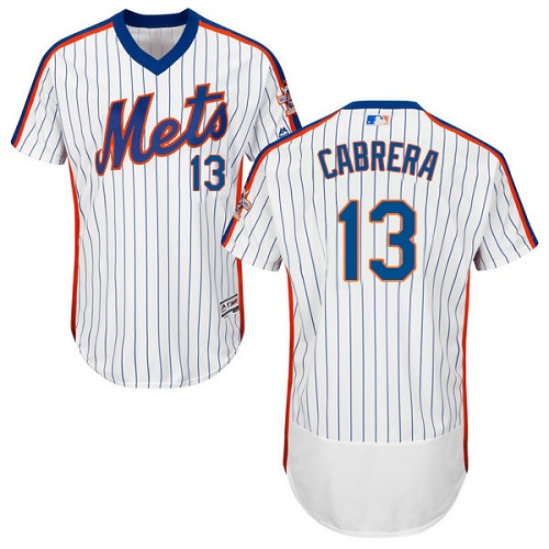 Mets 13 Asdrubal Cabrera White Cooperstown Collection Flexbase Jersey