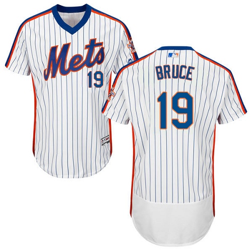 Mets 19 Jay Bruce White Cooperstown Collection Flexbase Jersey