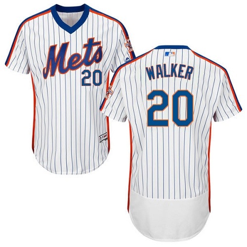 Mets 20 Neil Walker White Cooperstown Collection Flexbase Jersey