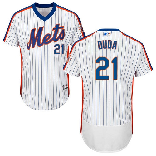 Mets 21 Lucas Duda White Cooperstown Collection Flexbase Jersey