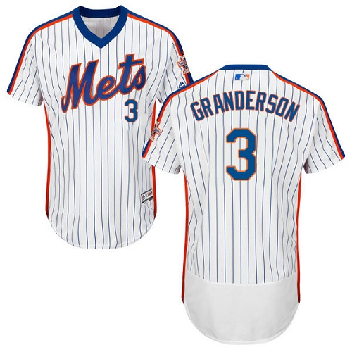 Mets 3 Curtis Granderson White Cooperstown Collection Flexbase Jersey