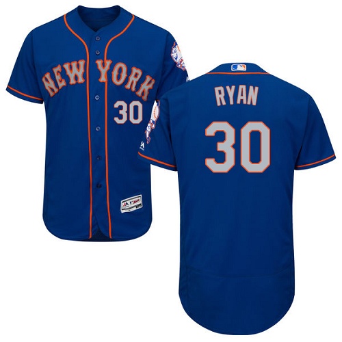 Mets 30 Nolan Ryan Blue Alternate Flexbase Jersey