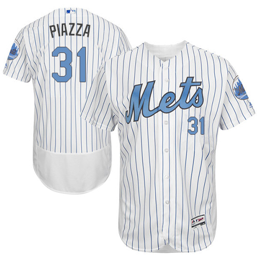 Mets 31 Mike Piazza White Father's Day Flexbase Jersey - Click Image to Close