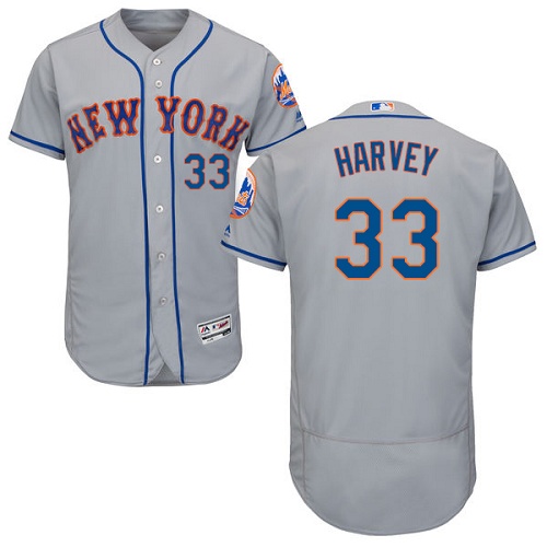 Mets 33 Matt Harvey Gray Flexbase Jersey