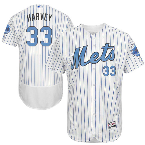 Mets 33 Matt Harvey White Father's Day Flexbase Jersey