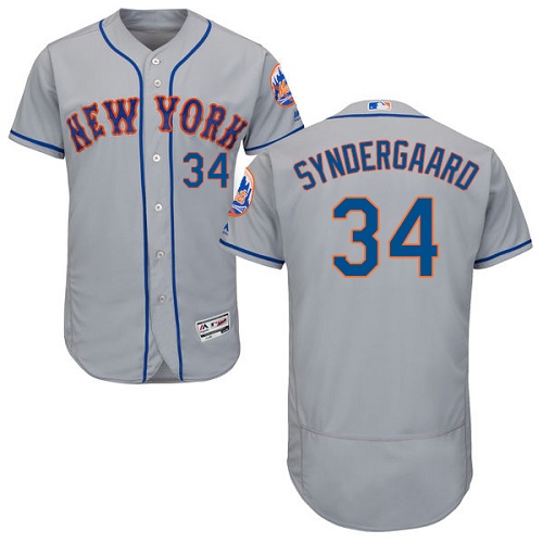 Mets 34 Noah Syndergaard Gray Flexbase Jersey - Click Image to Close