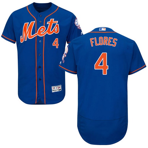 Mets 4 Wilmer Flores Blue Flexbase Jersey