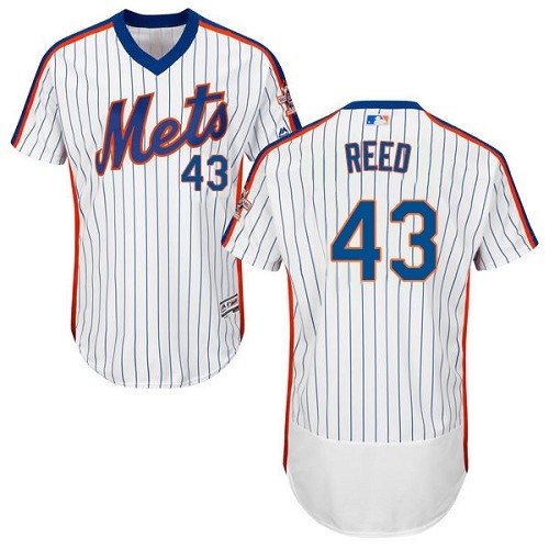 Mets 43 Addison Reed White Cooperstown Collection Flexbase Jersey