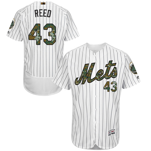 Mets 43 Addison Reed White Memorial Day Flexbase Jersey