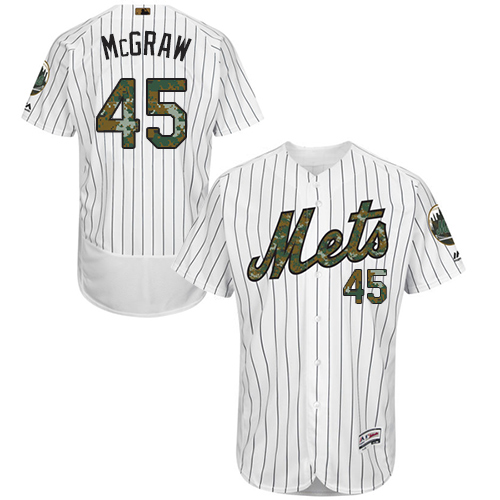 Mets 45 Tug McGraw White Memorial Day Flexbase Jersey