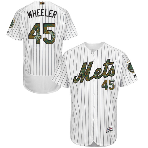 Mets 45 Zack Wheeler White Memorial Day Flexbase Jersey