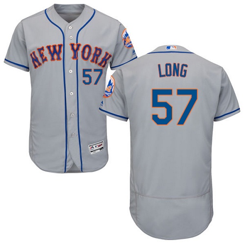 Mets 57 Kevin Long Gray Flexbase Jersey - Click Image to Close