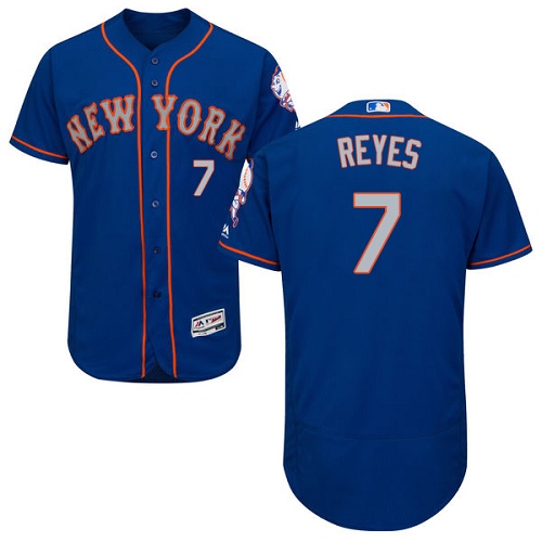 Mets 7 Jose Reyes Blue Alternate Flexbase Jersey