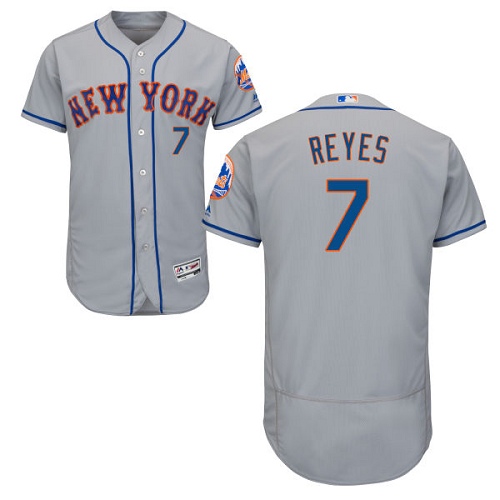 Mets 7 Jose Reyes Gray Flexbase Jersey