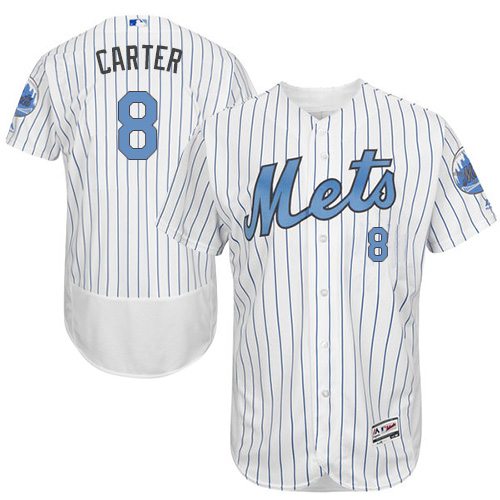 Mets 8 Gary Carter White Father's Day Flexbase Jersey