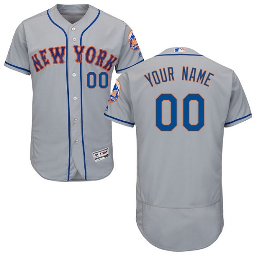 New York Mets Gray Men's Flexbase Customized Jersey