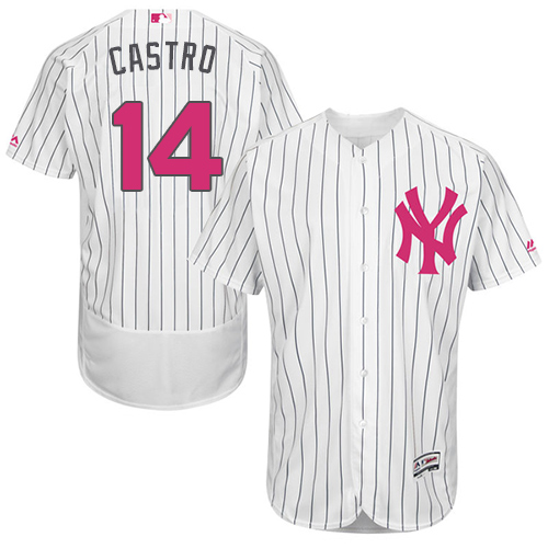 Yankees 14 Starlin Castro White Mother's Day Flexbase Jersey