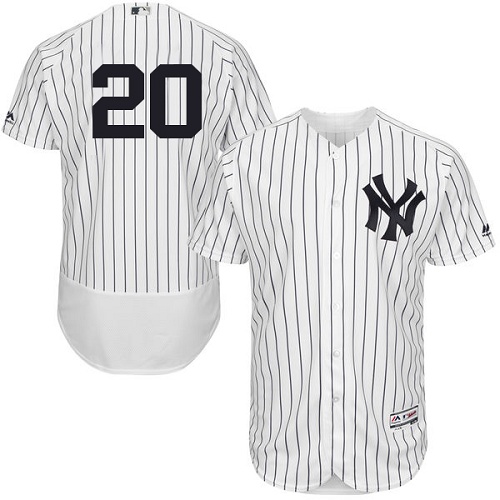 Yankees 20 Jorge Posada White Flexbase Jersey