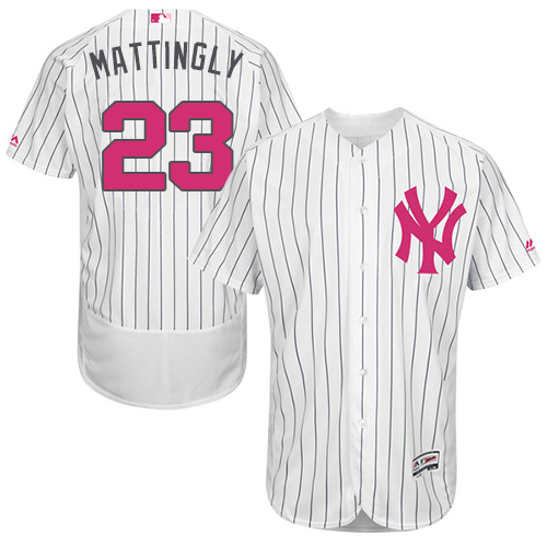 Yankees 23 Don Mattingly White Mother's Day Flexbase Jersey